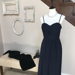 Navy gown perfect for bridesmaid or evening event